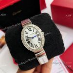 Swiss Cartier Mini Baignoire Sapphire Watch Stainless Steel Women